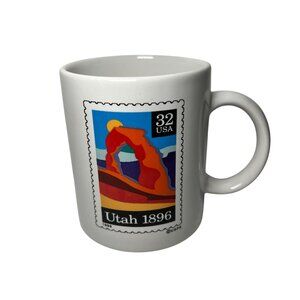 Vintage Utah 1896 Postage Stamp Ceramic Mug Get Mugged from 1996 Made in USA